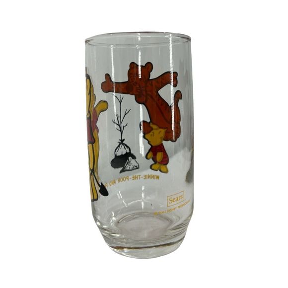 Sears Disney Glass 1970s Winnie the Pooh and Friends Tigger Eyeore dinking cup - Picture 5 of 8